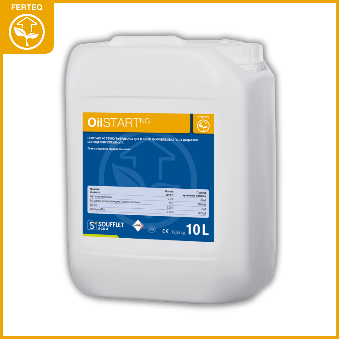 OILSTART NG - Folijarno đubrivo sa visokom koncentracijom sumpora, bora i molibdena za sve cvetnice (suncokret, uljana repica, soja).  Jedinstveni proizvod na tržištu sa najvećom k. | hibridi, pesticidi, fungicidi, herbicidi, adjuvanti, lepkovi, hemija, sredstva za zaštitu bilja, povoljna hemija, poljoprivredna apoteka, kukuruz, pšenica, suncokret, soja, repica, uljana repica, nabavka hemije, poljoprivreda, alteox, galenika, fuzarijum, rđa, pepelnica, sirak, širokolisni korovi, motika, prskalica, špricanje,